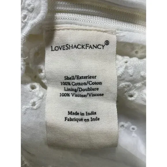 Loveshackfancy 'Luvita' White Silk Crop Top Size 4 - NWT